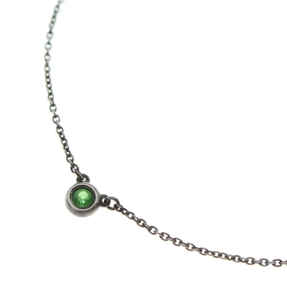 TIFFANY Co By the Yard Garnet Silver Necklace